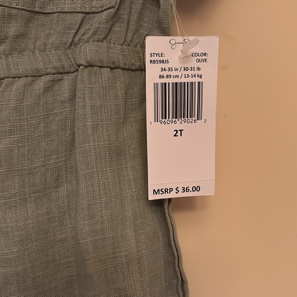 NWT Jessica Simpson Toddler’s Olive Green One Piece Size 2T - Picture 3 of 4